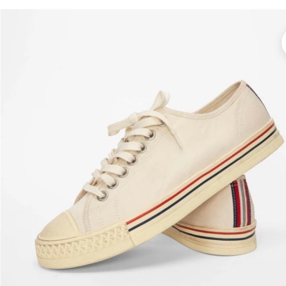 HOOD 1967 ROCKET 🚀 VINTAGE STYLE LOW TOP SNEAKERS, VINTAGE STYLE OFF WHITE NWT - Picture 1 of 10